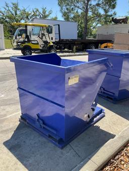 UNUSED 1CU YARD SELF DUMPING HOPPER WITH FORK POCKETS