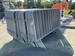 UNUSED CONSTRUCTION SITE / CROWD CONTROL FENCE/BARRICADES, APPROX 20 TOTAL PIECES ( PLEASE NOTE S...