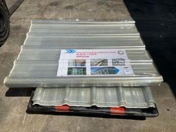 UNUSED (2 ) SETS OFPOLYCARBONATE ROOF PANELS CLEAR, APPROX 35.43IN x 3.93FT, APPROX 30 PIECESEACH