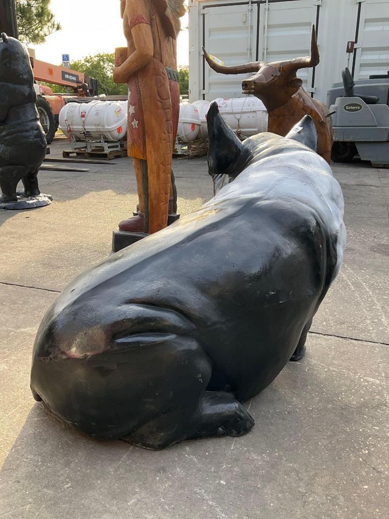 ALUMINIUM PIG STATUE, APPROX 45" W x 33" T