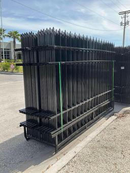 ( 24) NEW AGT 10 FT WROUGHT IRON SITE FENCE NEW SUPPORT EQUIPMENT, APPROX 240'