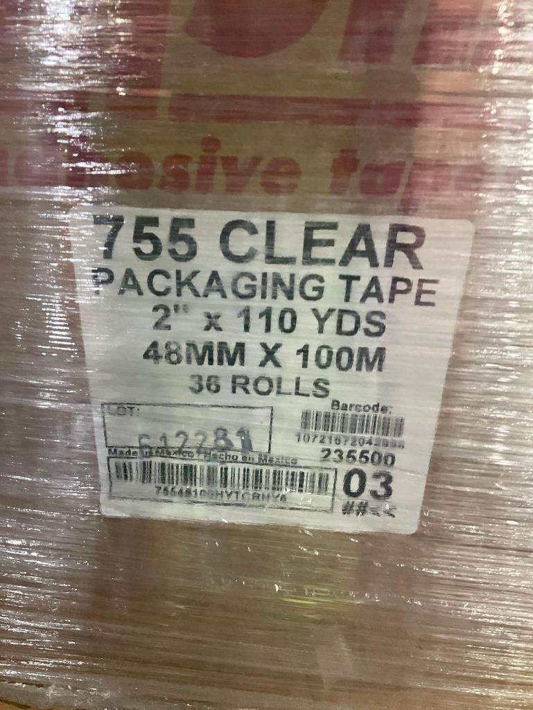 ( 4 ) PALLETS OF ASSORTED SHRINK WRAP / TAPE / END CAPS