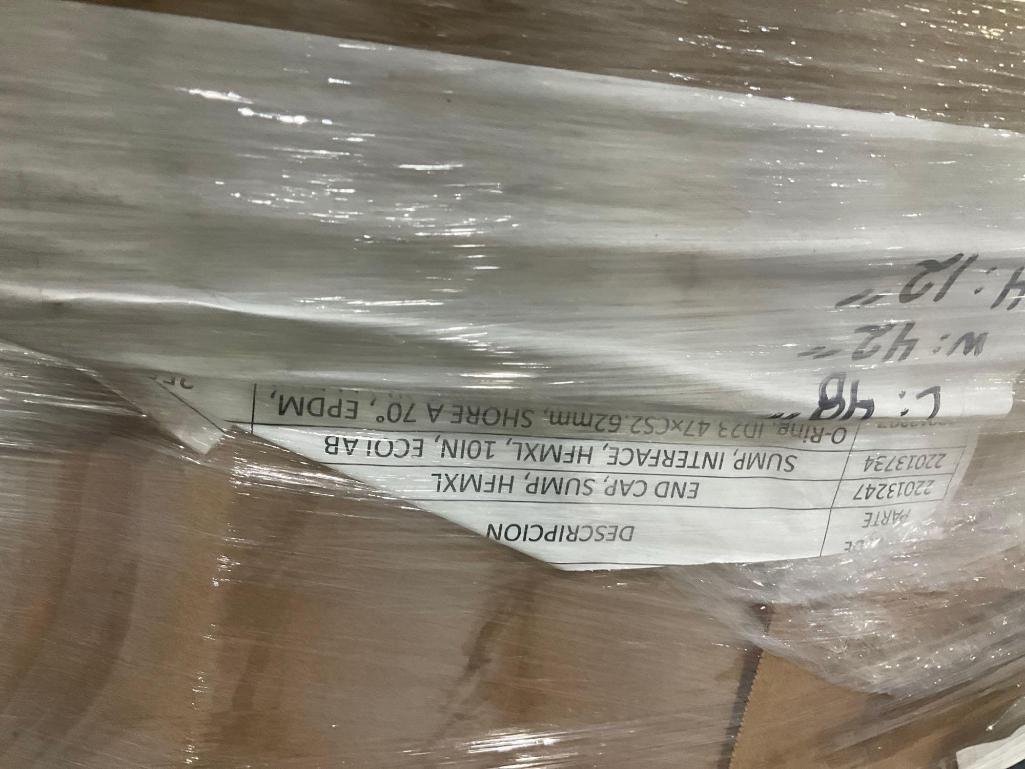 ( 4 ) PALLETS OF ASSORTED SHRINK WRAP / TAPE / END CAPS