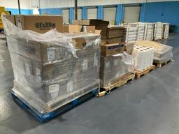 ( 4 ) PALLETS OF ASSORTED SHRINK WRAP / TAPE / END CAPS