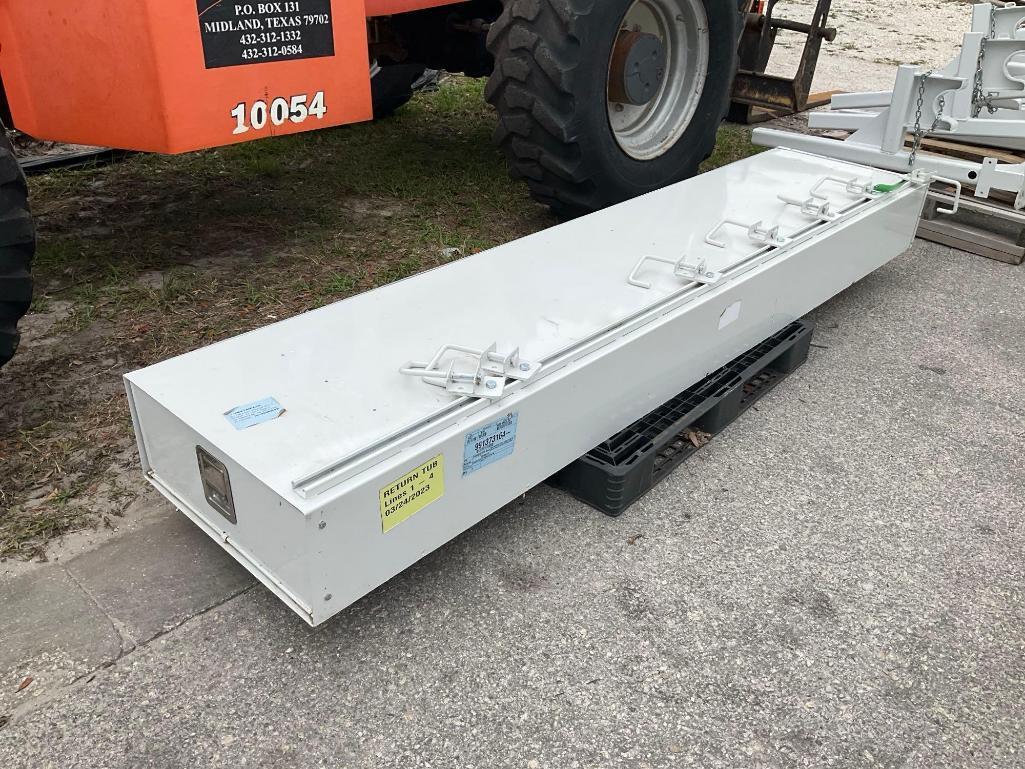 MOUNTABLE TRUCK TOOL/STORAGE BOX, APPROX 9FT L