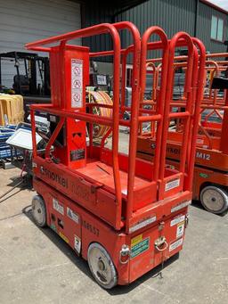 SNORKELMAN LIFTMODEL TM12 , ELECTRIC, APPROX MAX PLATFORM HEIGHT 12FT, NON MARKING TIRES, BUILT IN