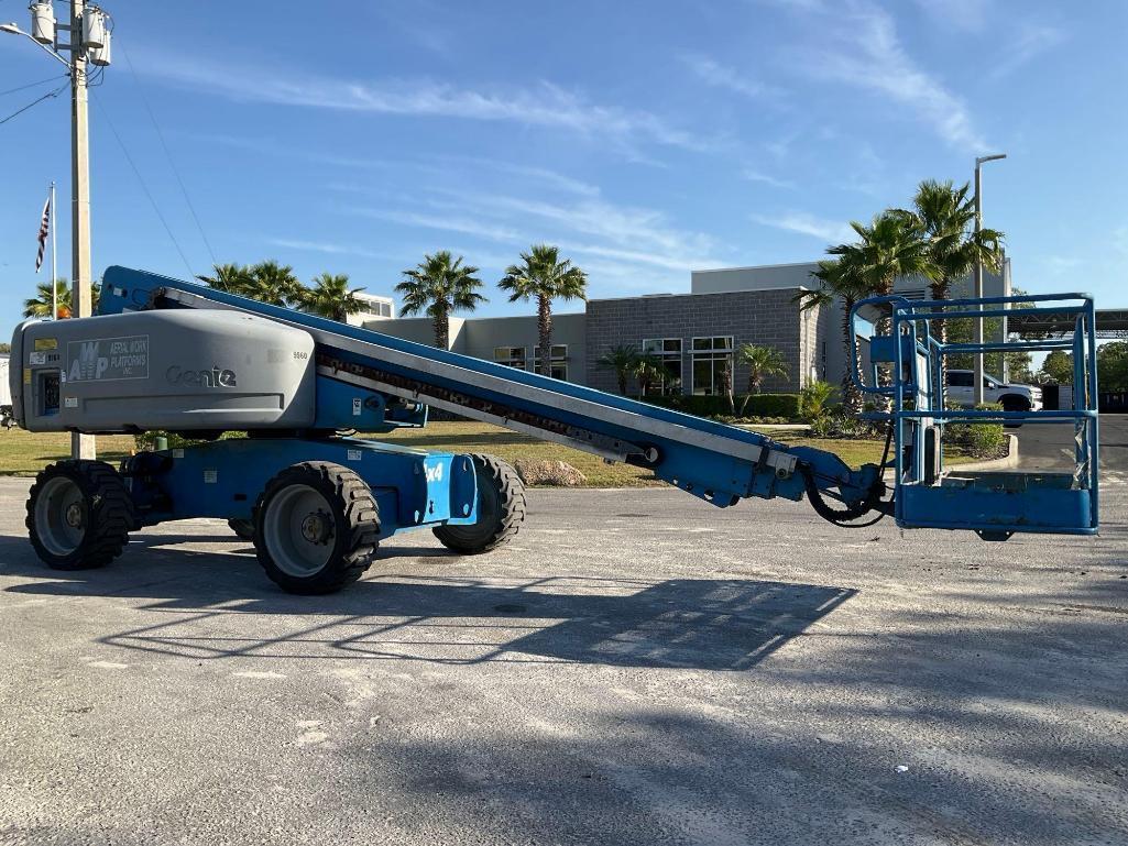 GENIE BOOMLIFT MODEL S60, DIESEL ,MAX PLATFORM HEIGHT 60FT, MAX REACH 50FT, 4x4, RUNS AND OPERATES