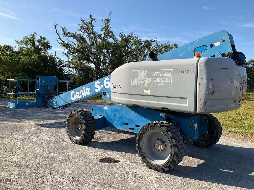 GENIE BOOMLIFT MODEL S60, DIESEL ,MAX PLATFORM HEIGHT 60FT, MAX REACH 50FT, 4x4, RUNS AND OPERATES