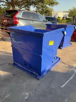 UNUSED 1 CU YARD SELF DUMPING HOPPER WITH FORK POCKETS