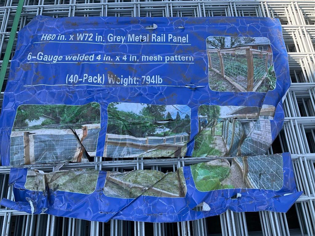 UNUSED METAL RAIL PANELS, APPROX 60" T x 72" W, APPROX 40 TOTAL IN STACK , APPROX 6 GAUGE WELDED 4"