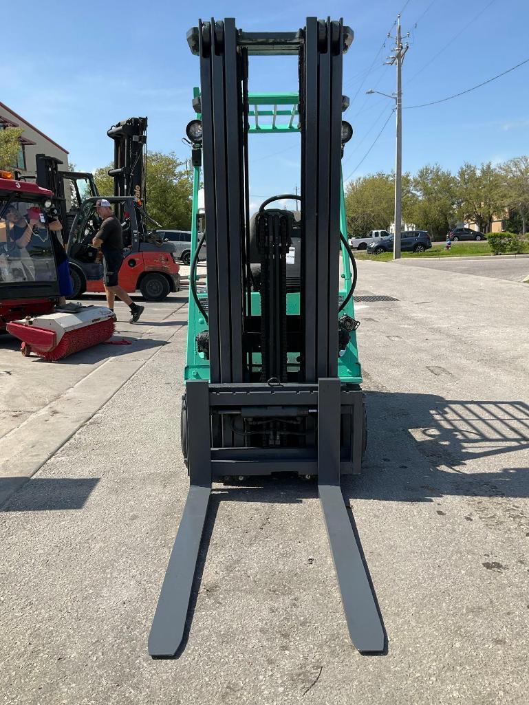MITSUBISHI LP FORKLIFT MODEL FGC15, APPROX MAX CAPACITY 2700, APPROX MAX HEIGHT 190, TILT, SIDE