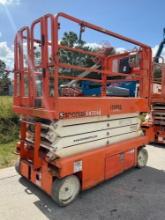 SNORKEL SCISSOR LIFT MODEL S4726E ANSI , ELECTRIC, APPROX MAX PLATFORM HEIGHT 26FT, NON MARKING T...