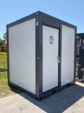 UNUSED PORTABLE BATHROOM UNIT WITH VANITY, SHOWER, TOILET, WINDOW, PLUMBING AND ELECTRIC HOOK UP,...