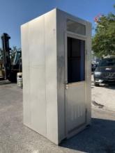 UNUSED STAINLESS STEEL PORTABLE TOILET UNIT,... ELECTRIC & PLUMBING HOOK UP WITH EXTERIOR PLUMBING