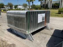 UNUSED 15PCS GALVANIZED CONSTRUCTION SITE / CROWD CONTROL FENCE/BARRICADES, APPROX 4FT x 8FT ( PL...