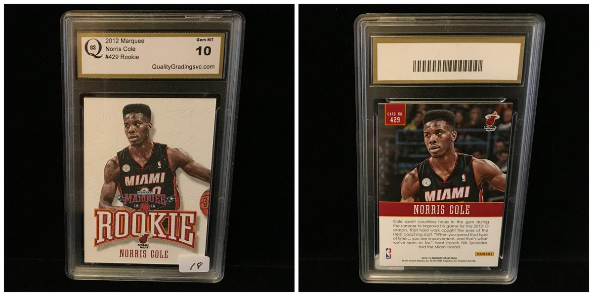 Graded Norris Cole Sports Card