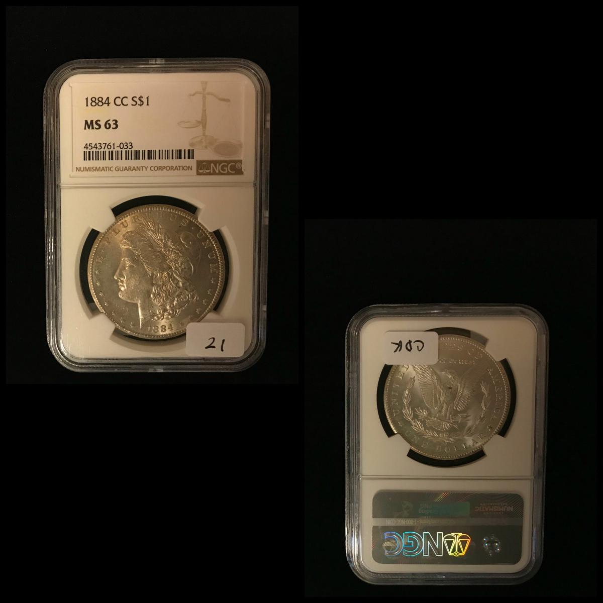 Graded Morgan Silver Dollar