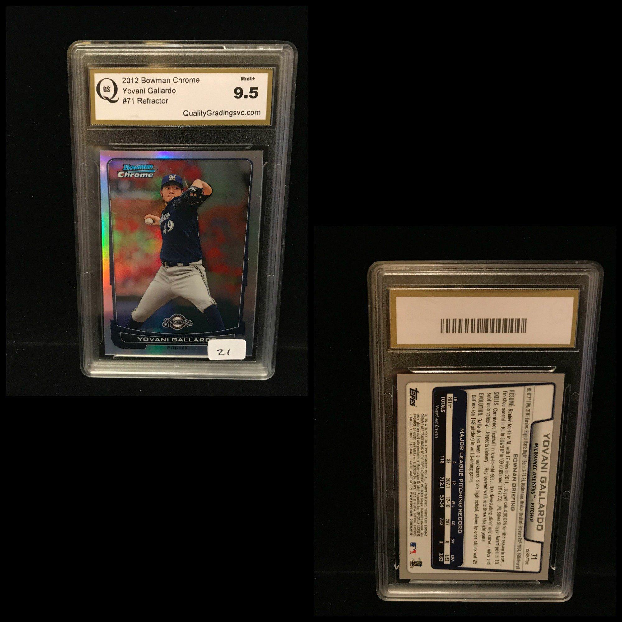 Graded Yovani Gallardo Sports Card