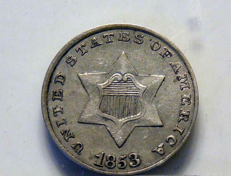 1853 Three Cent Silver