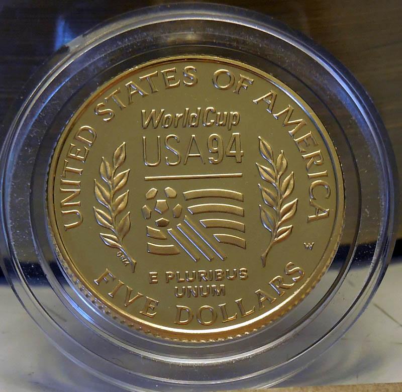 1994 $5 Gold World Cup ¼ oz of gold.