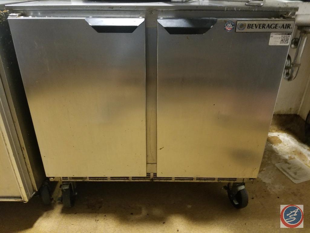 Stainless steel, commercial Beverage-Air 2 door undercounter freezer (model # UCF36AY)