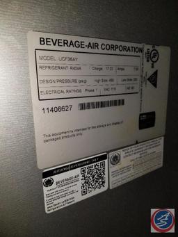 Stainless steel, commercial Beverage-Air 2 door undercounter freezer (model # UCF36AY)