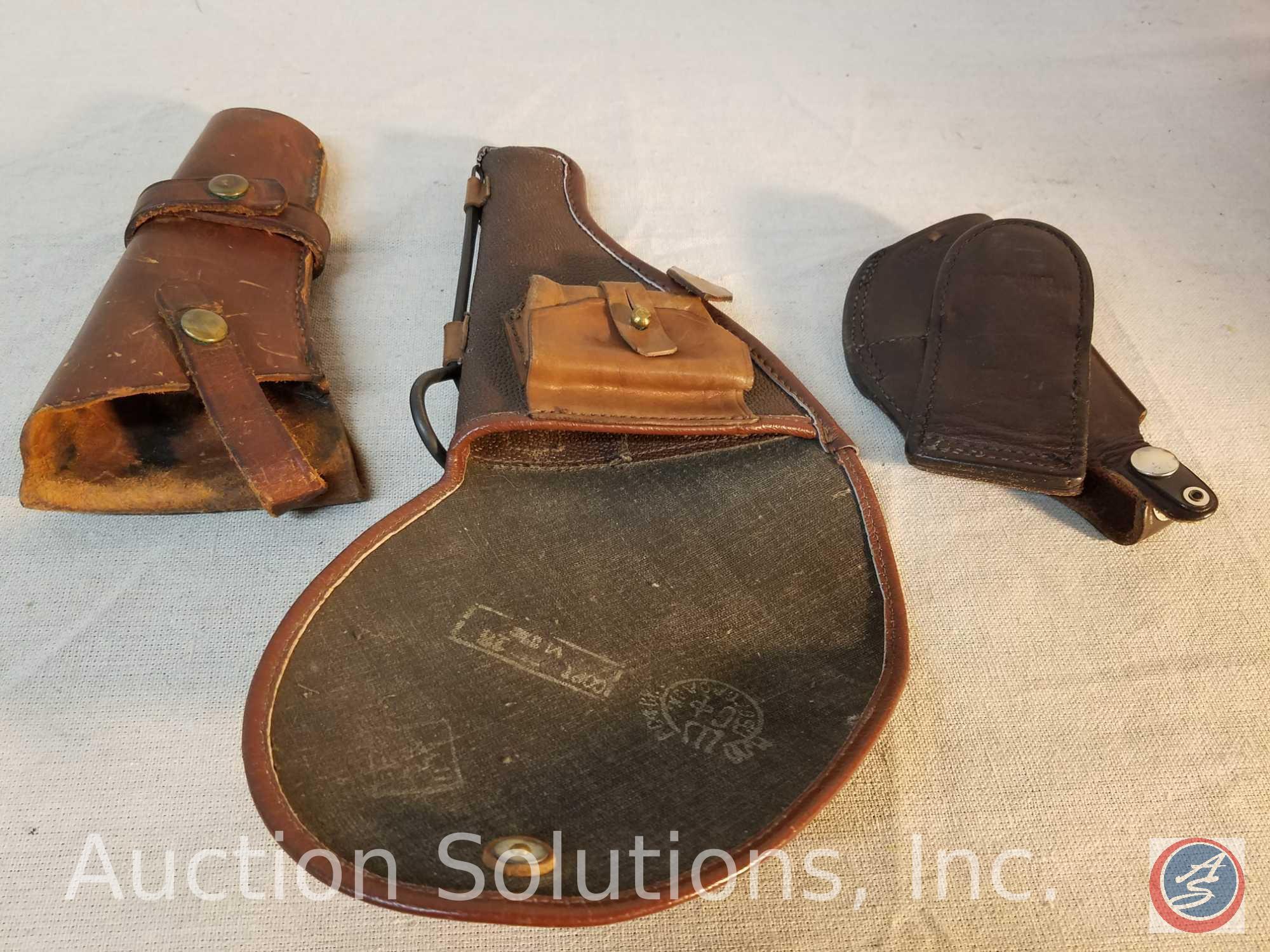 (3) leather holsters, one is marked Mixon Leathercraft