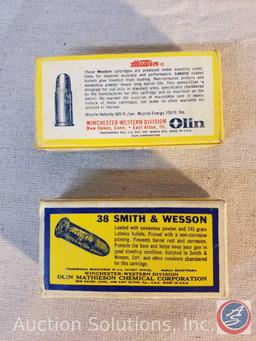 (2) Western 38 S&W ammunition boxes {{EMPTY}}