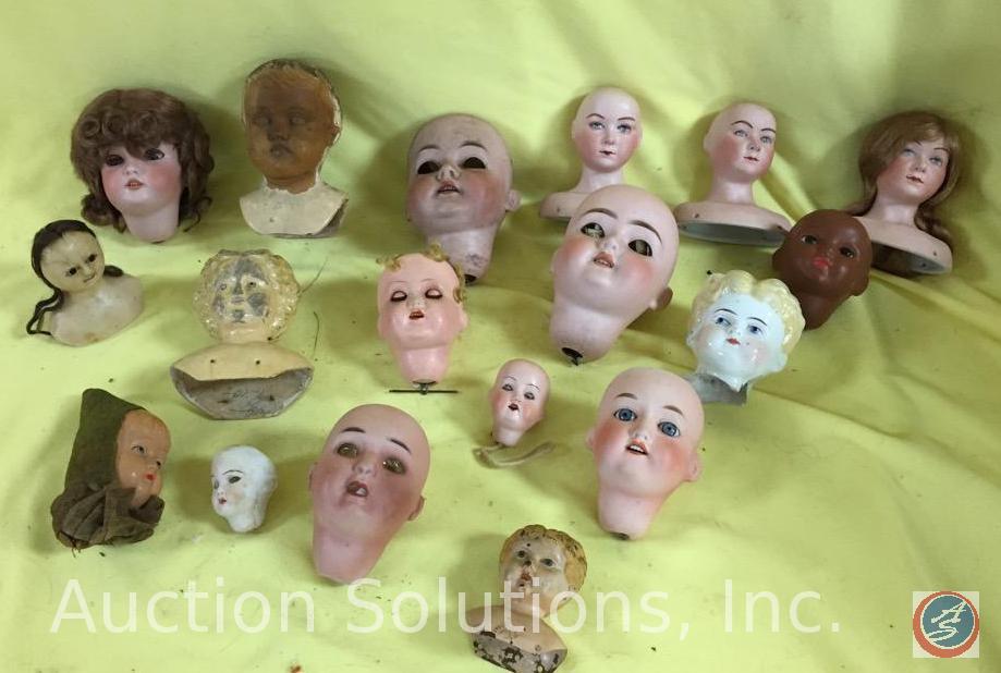 BOX OF DOLL HEADS: