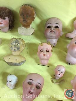 BOX OF DOLL HEADS: