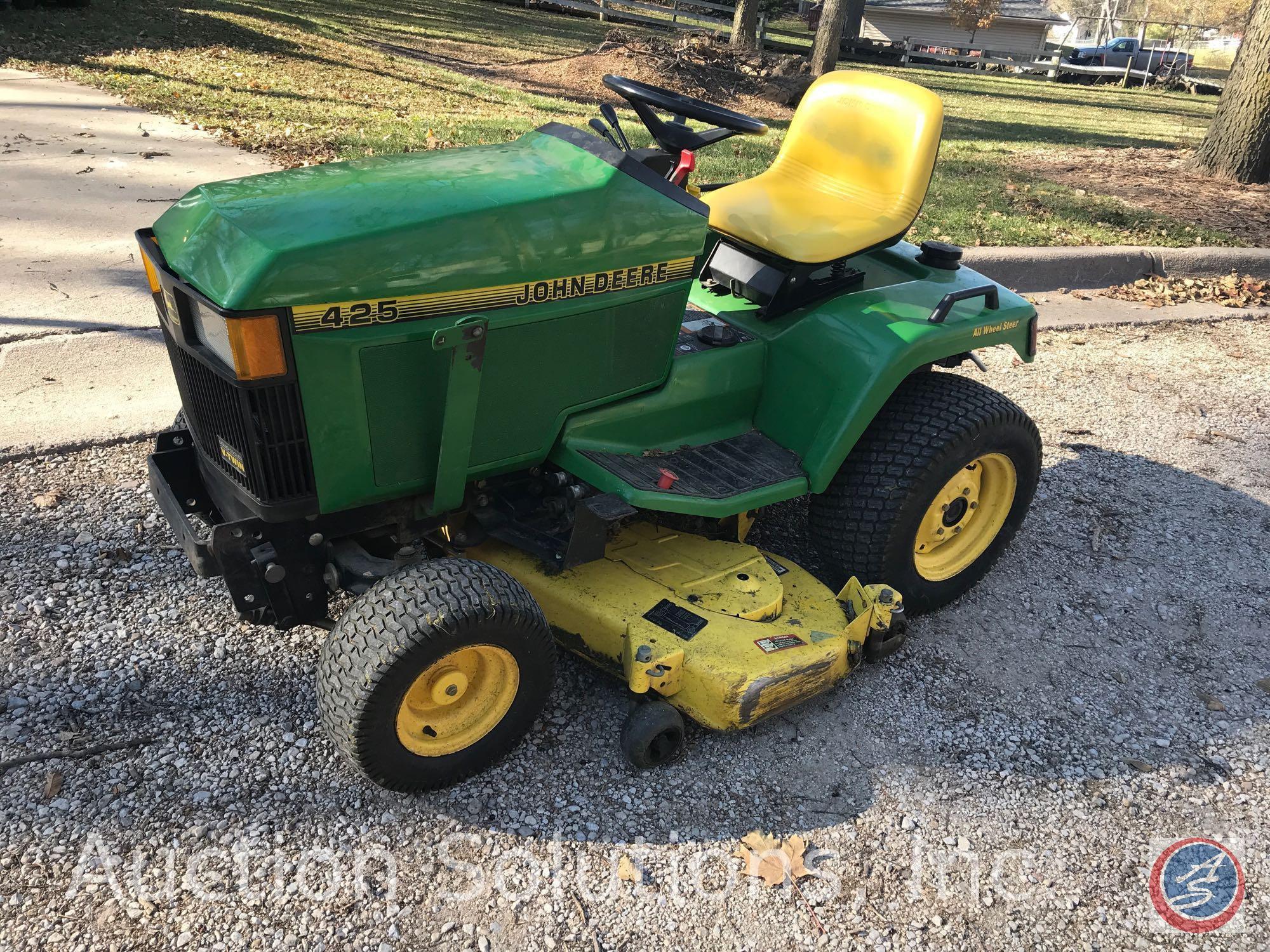 John Deere 425 54-*HD Lawn Tractor w/ Cab [Not Pictured] 1495 Hours **Does NOT include Powerflow