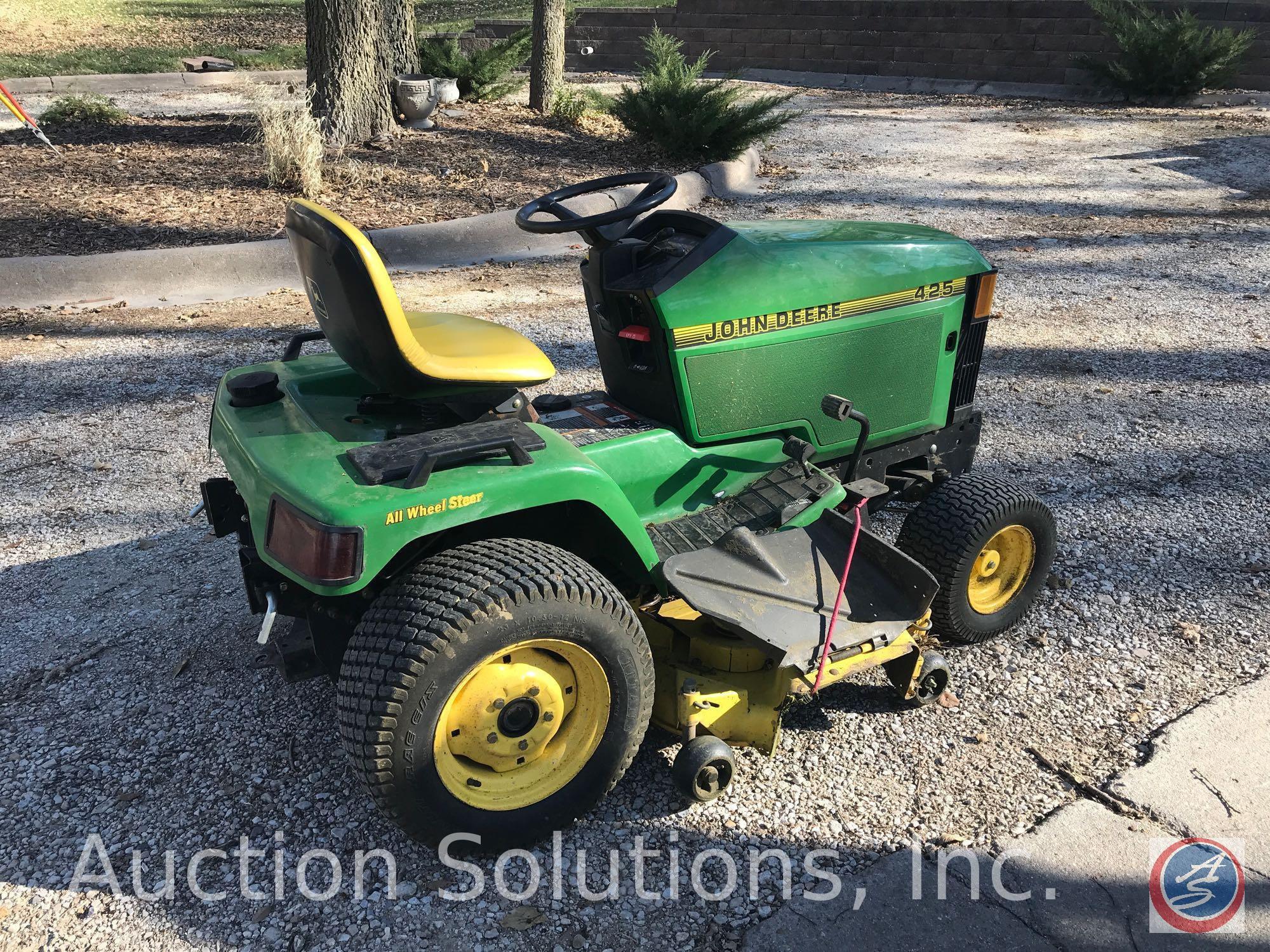 John Deere 425 54-*HD Lawn Tractor w/ Cab [Not Pictured] 1495 Hours **Does NOT include Powerflow