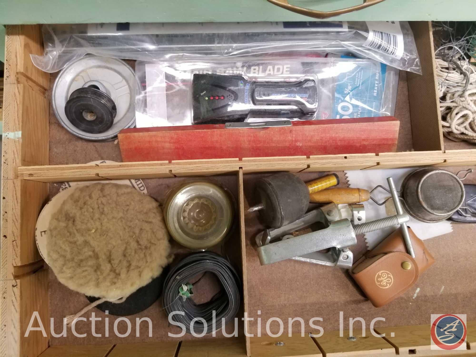 contents of 5 drawers to include assorted hardware