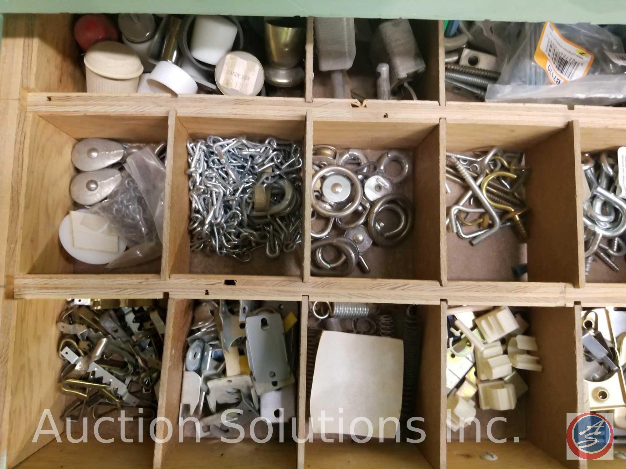 contents of 5 drawers to include assorted hardware