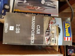 Unopened Chevy van with racecar trailer model kit - Unassembled Revell car transporter - Unassembled