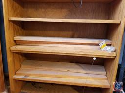 Wood bookshelf with adjustable shelves