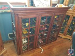 (3) door display buffet hutch with glass shelves