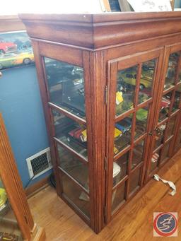 (3) door display buffet hutch with glass shelves