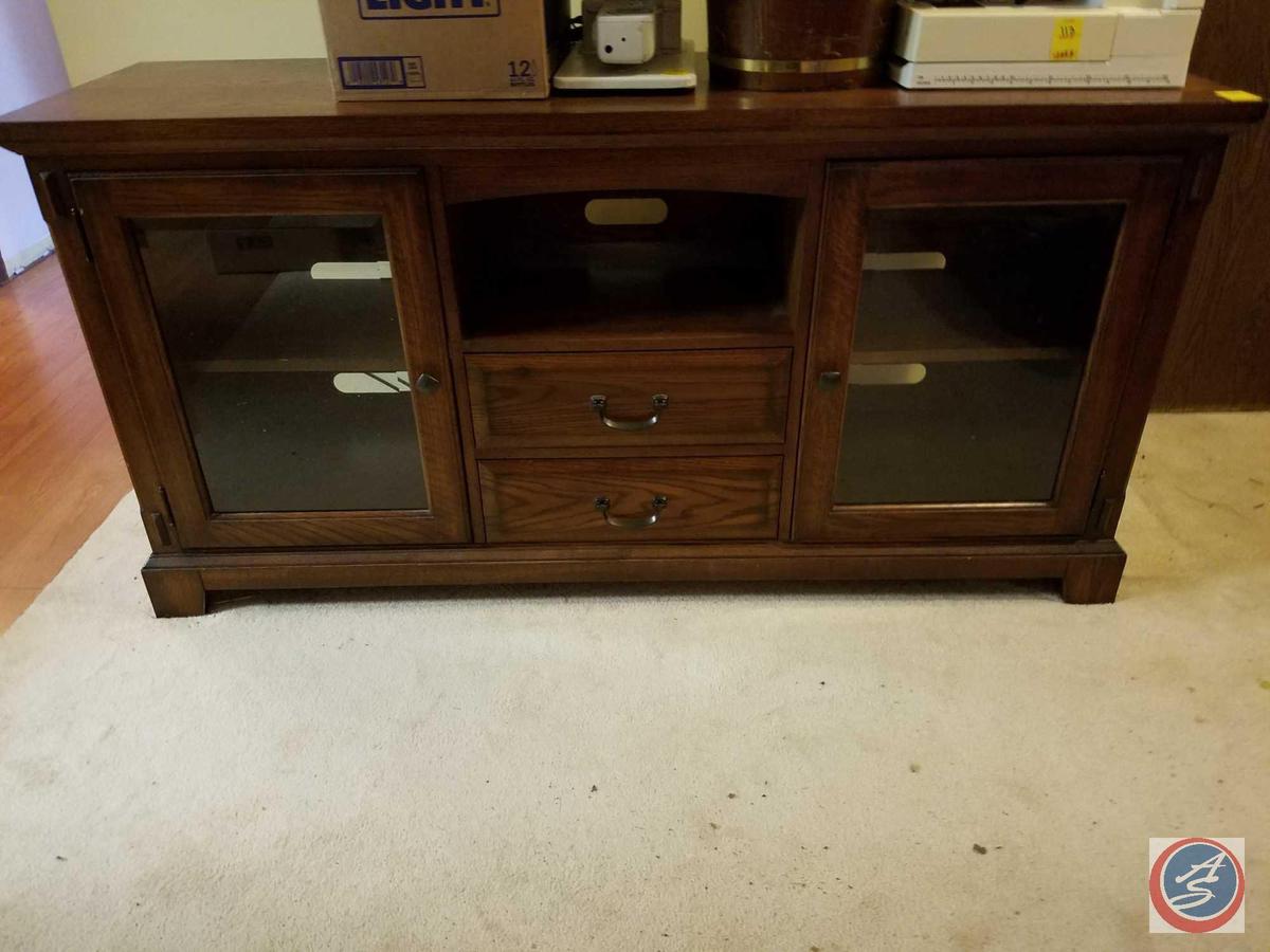 2 door/2 drawer wood hutch (62"x19"x32")