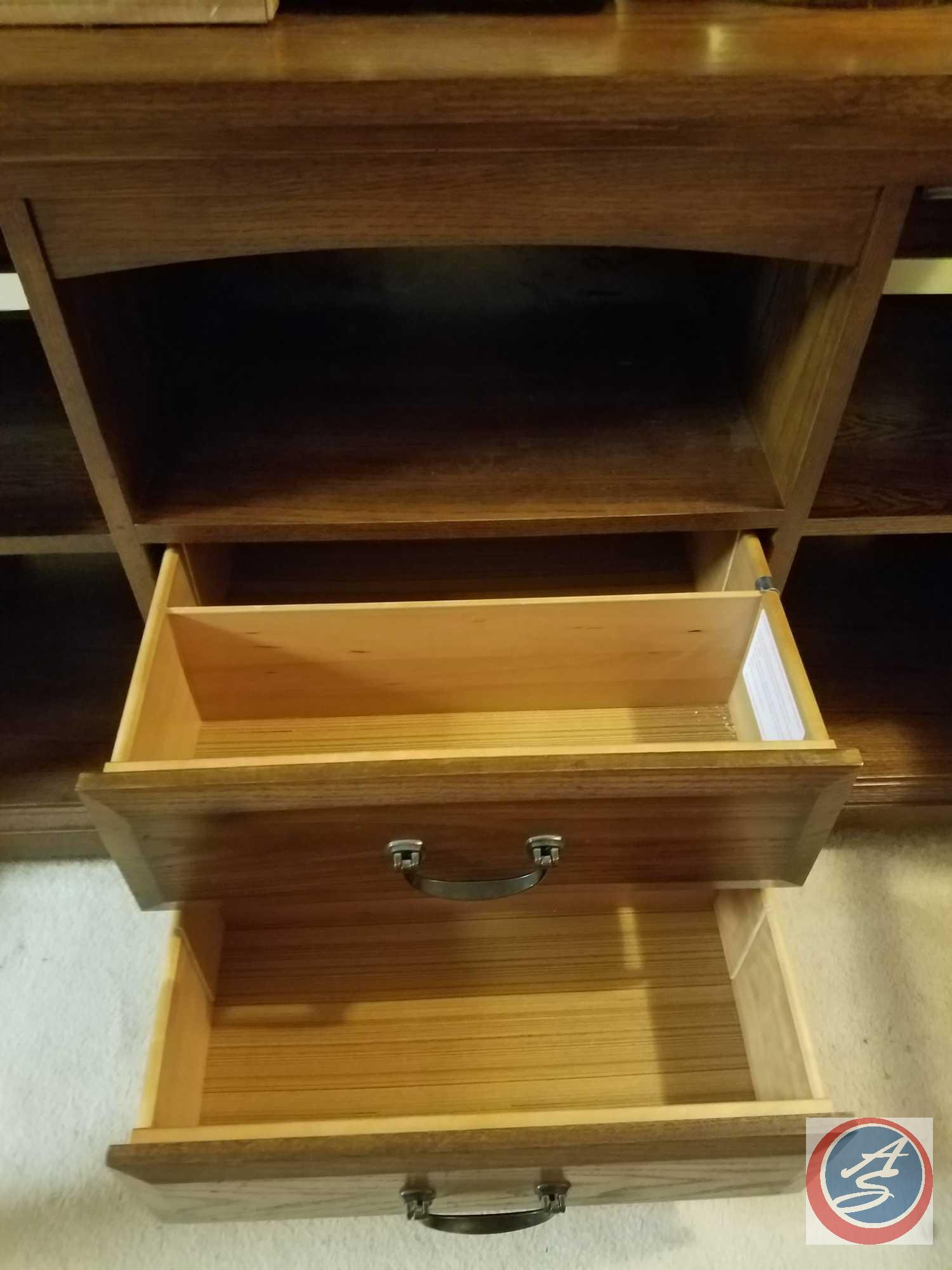 2 door/2 drawer wood hutch (62"x19"x32")