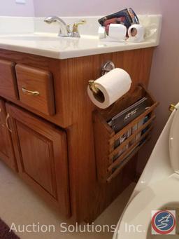 Salvage rights to Bathroom (closest to garage) including Sink, Toilet, and Wall Lighting. Vanity