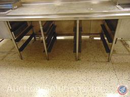 Stainless Steel Waitress Station w/ [2] 8-Head Soda Dispensers, Model: Unknown, 124" x 36" x 35"