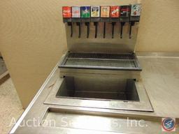 Stainless Steel Waitress Station w/ [2] 8-Head Soda Dispensers, Model: Unknown, 124" x 36" x 35"