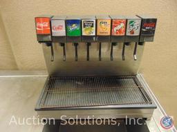 Stainless Steel Waitress Station w/ [2] 8-Head Soda Dispensers, Model: Unknown, 124" x 36" x 35"