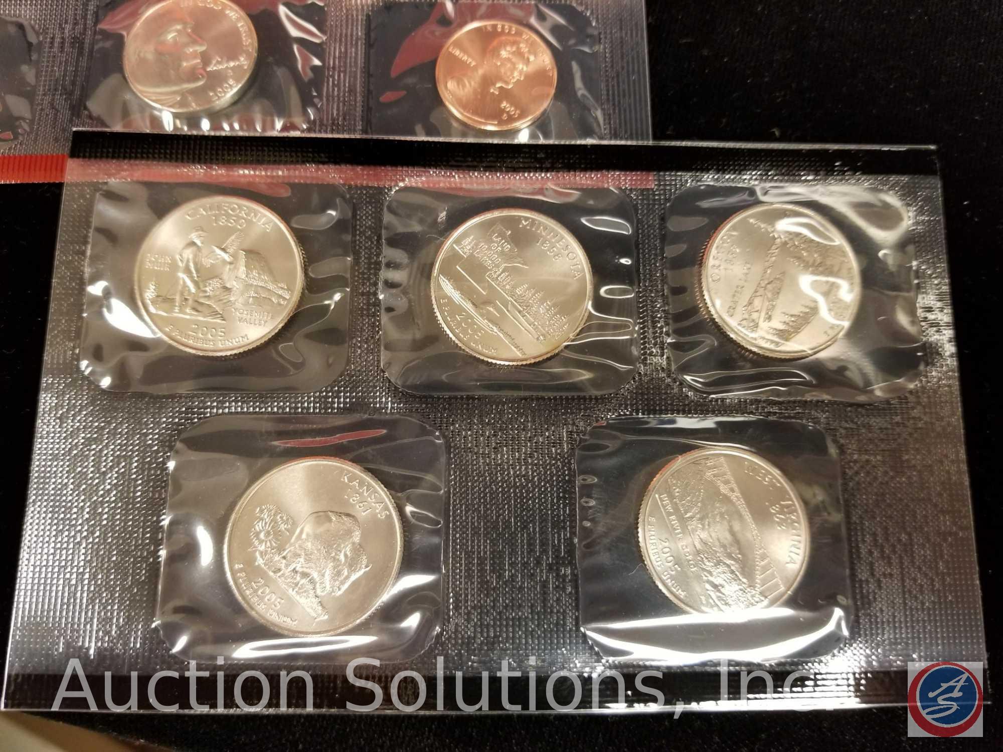 United States Mint Uncirculated Coin Set 2005 Denver and Philadelphia Sacajawea Dollar, and