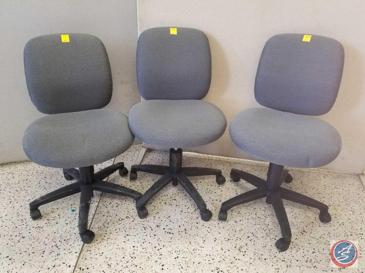 [3] Gray Upholstered HON Co. Office Chairs on Wheels. {SOLD 3x THE MONEY}