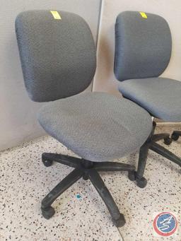 [3] Gray Upholstered HON Co. Office Chairs on Wheels. {SOLD 3x THE MONEY}