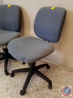 [3] Gray Upholstered HON Co. Office Chairs on Wheels. {SOLD 3x THE MONEY}