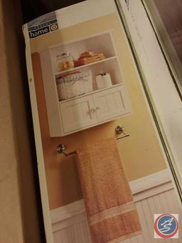 [3] Casual Home White Laminate Storage Units: Wall Cabinet and [2] Floor Shelves {NEW in Box}