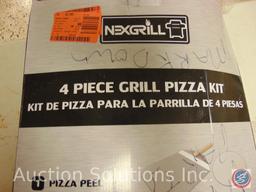 Nexgrill (4) Piece Grill Pizza Kit, Stok Tourist Portable Gas Grill, and River Grille 30 quart